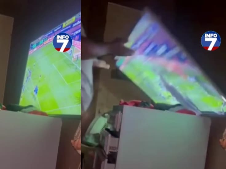 Aficionado de las Chivas rompe y tira su pantalla al ver que su equipo iba perdiendo