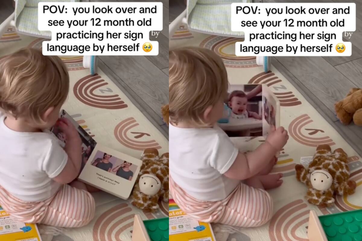 Bebé de tan sólo un año sorprende a su mamá al intentar aprender lengua de señas por su propia cuenta (VIRAL)