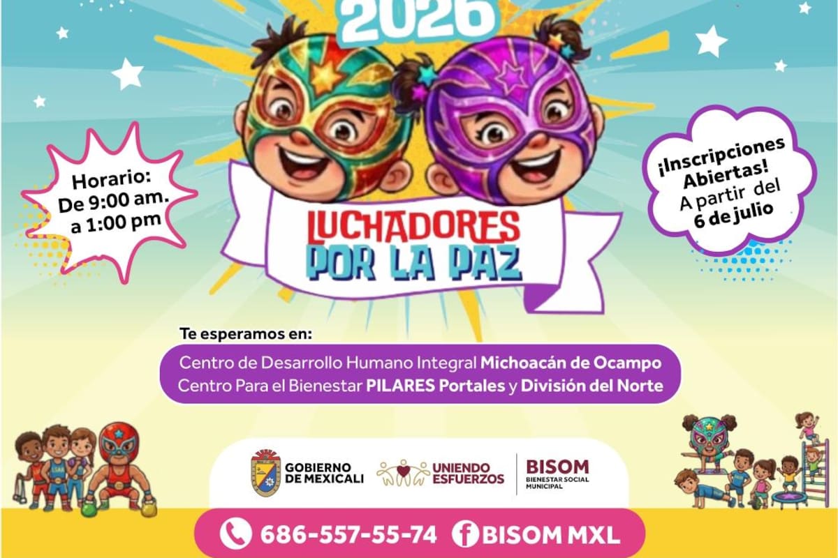Llega curso de verano gratuito con deportes, arte y actividades para niñas y niños de Mexicali