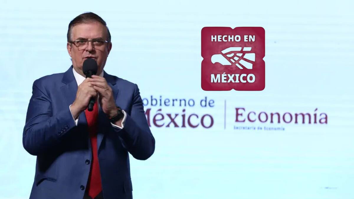 Las mercancías reetiquetadas con la leyenda “Hecho en México”, una marca promovida oficialmente por el Gobierno federal. En la foto: Marcelo Ebrard, Secretario de Economía Foto: Presidencia