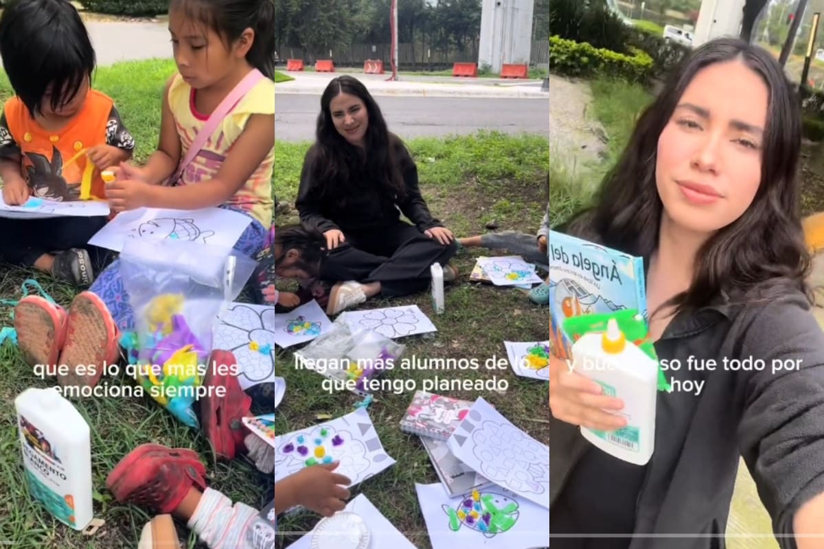 Profesora se vuelve viral por darle clases en la calle a niños que no tienen acceso a la educación