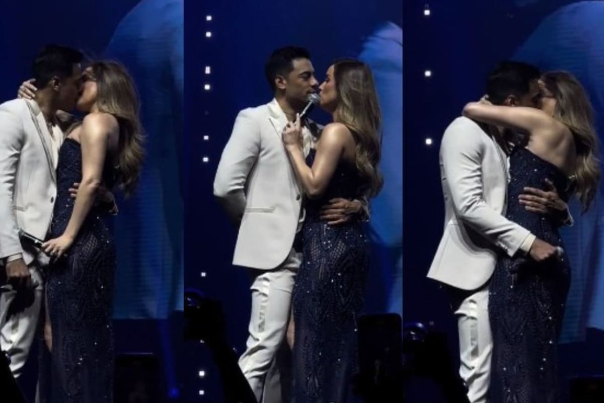 Critican a Carlos Rivera por su beso con Cynthia Rodríguez: usuarios aseguran que no fue real