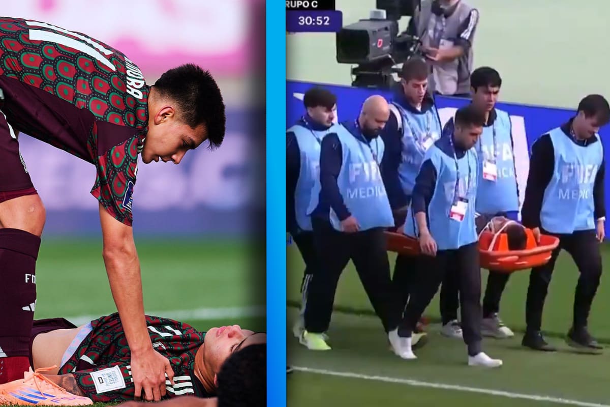 VIDEO: Jugador de México sale en camilla tras un fuerte impacto en la cabeza y pierde el conocimiento