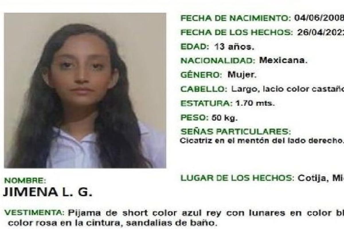 Jimena sigue desaparecida; la sacaron de su casa bajo amenazas