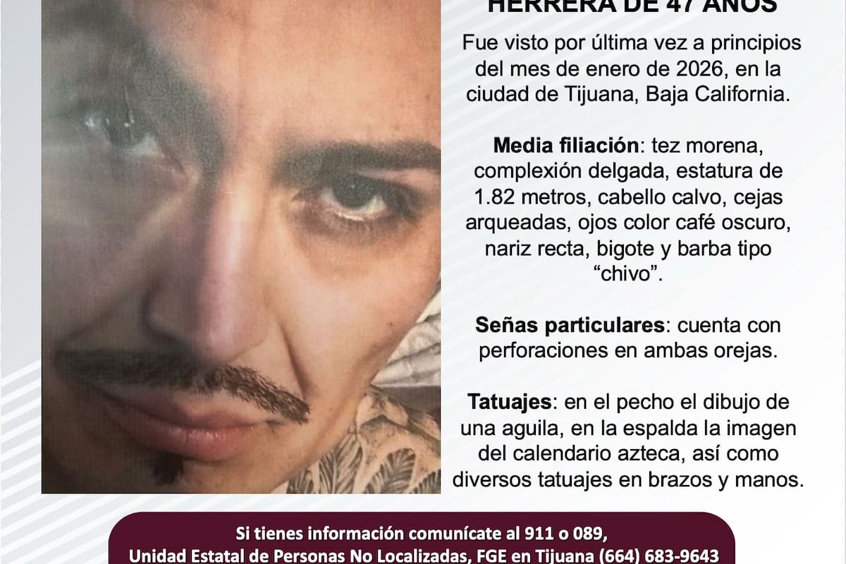 Se busca a Martín Iván Bustamante Herrera de 47 años de edad