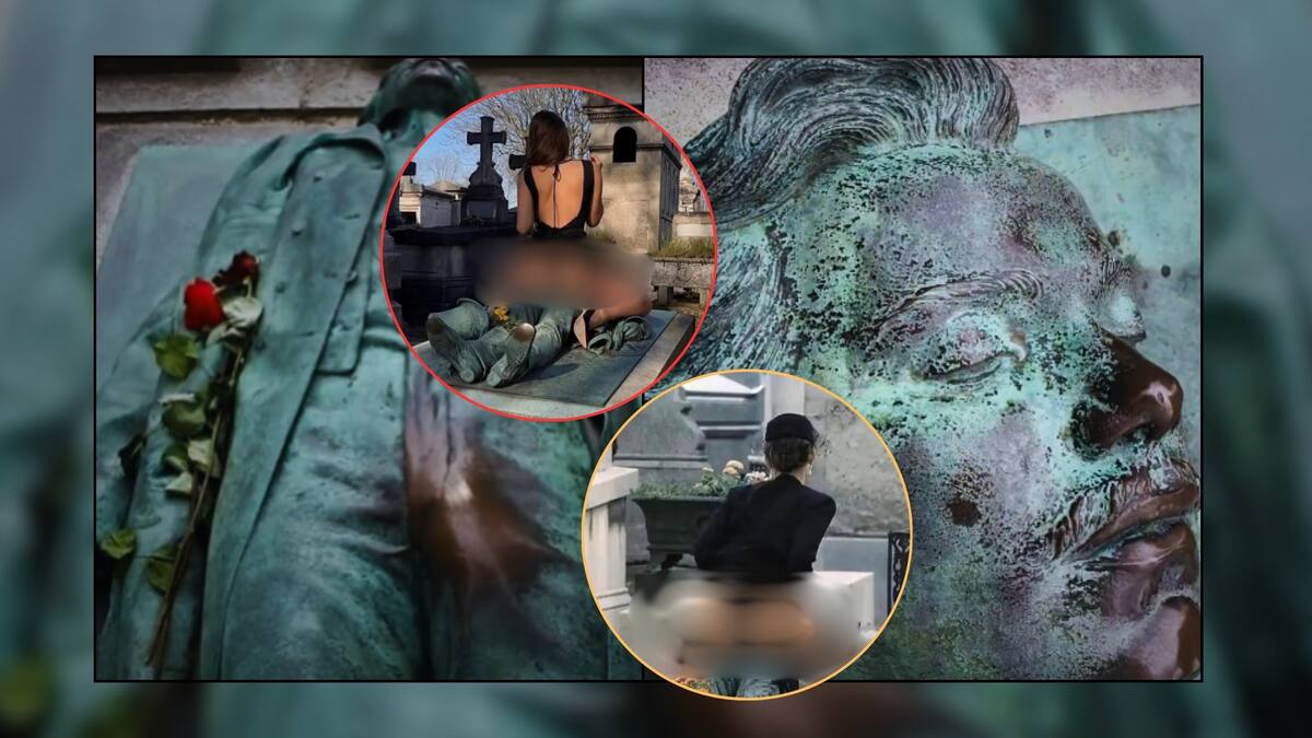 La tumba de Víctor Noir está atrayendo a mujeres de todo el mundo, quienes frotan sus genitales y la besan para atraer marido, obtener fertilidad y una vida sexual plena, según la tradición parisina (FOTOS)