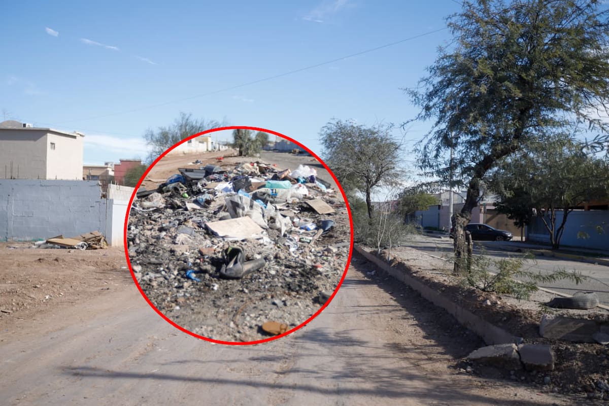 Avenida Montserrat en Lomas Altas en Mexicali permanece sin pavimentar y se convierte nuevamente en foco de contaminación