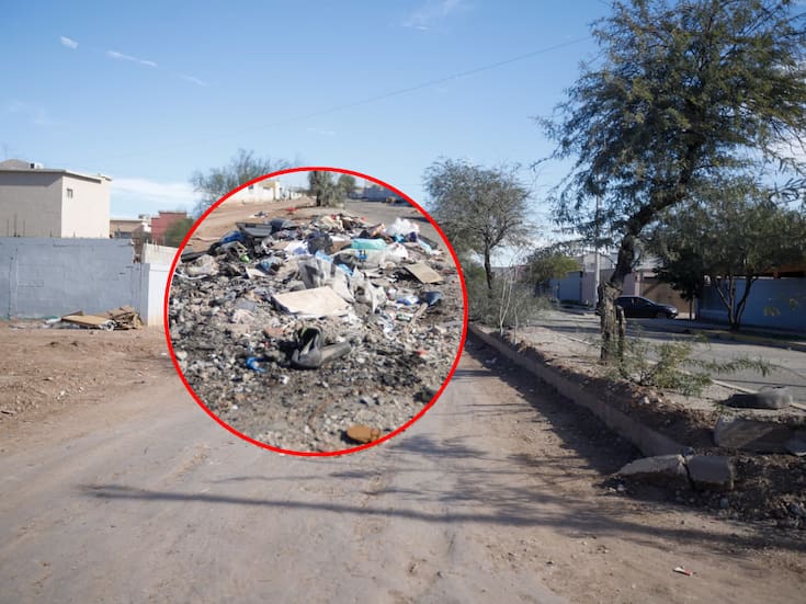 Avenida Montserrat en Lomas Altas en Mexicali permanece sin pavimentar y se convierte nuevamente en foco de contaminación