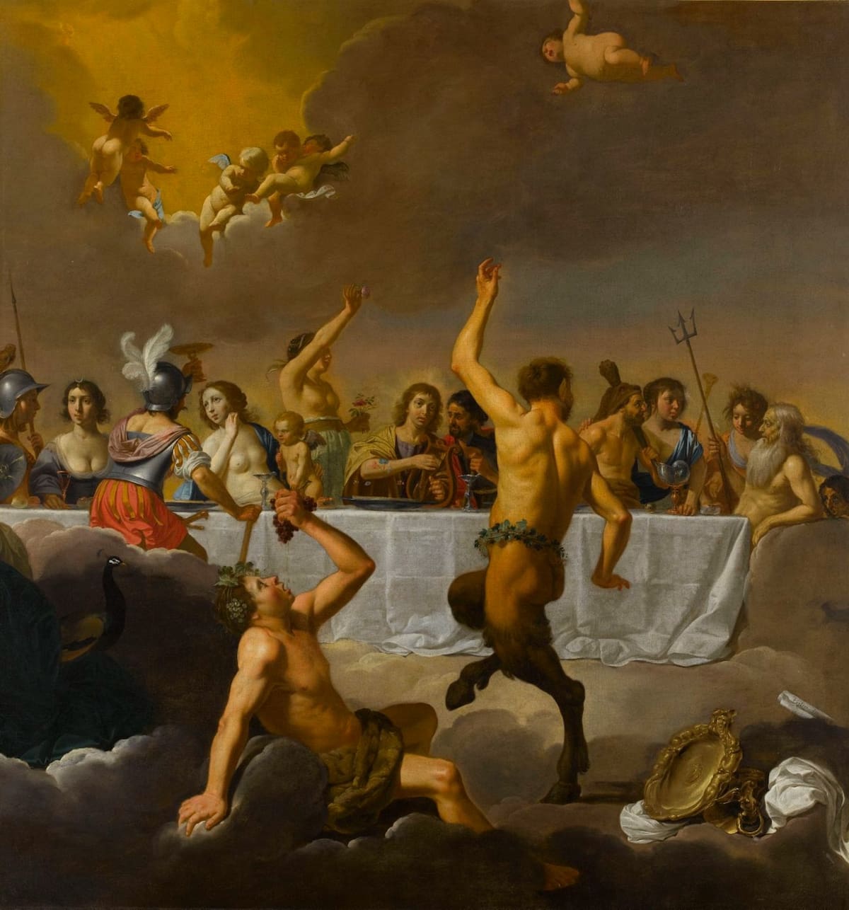 En la pintura “Le Festin des Dieux” (La Fiesta de los Dioses) de Jan Hermansz. van Bijlert, que data de 1635, se representan varias figuras mitológicas en un banquete celestial.