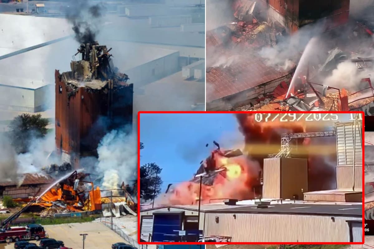 VIDEO: Explota planta de biocombustibles en Nebraska y fallece un trabajador junto a sus dos hijas pequeñas que lo estaban esperando para ir al doctor