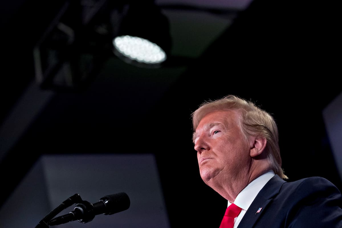US President Donald J. Trump pauses during the Faith and Freedom Coalition's Road to Majority conference in Washington, DC, USA, 26 June 2019. EPA/Andrew Harrer / POOL