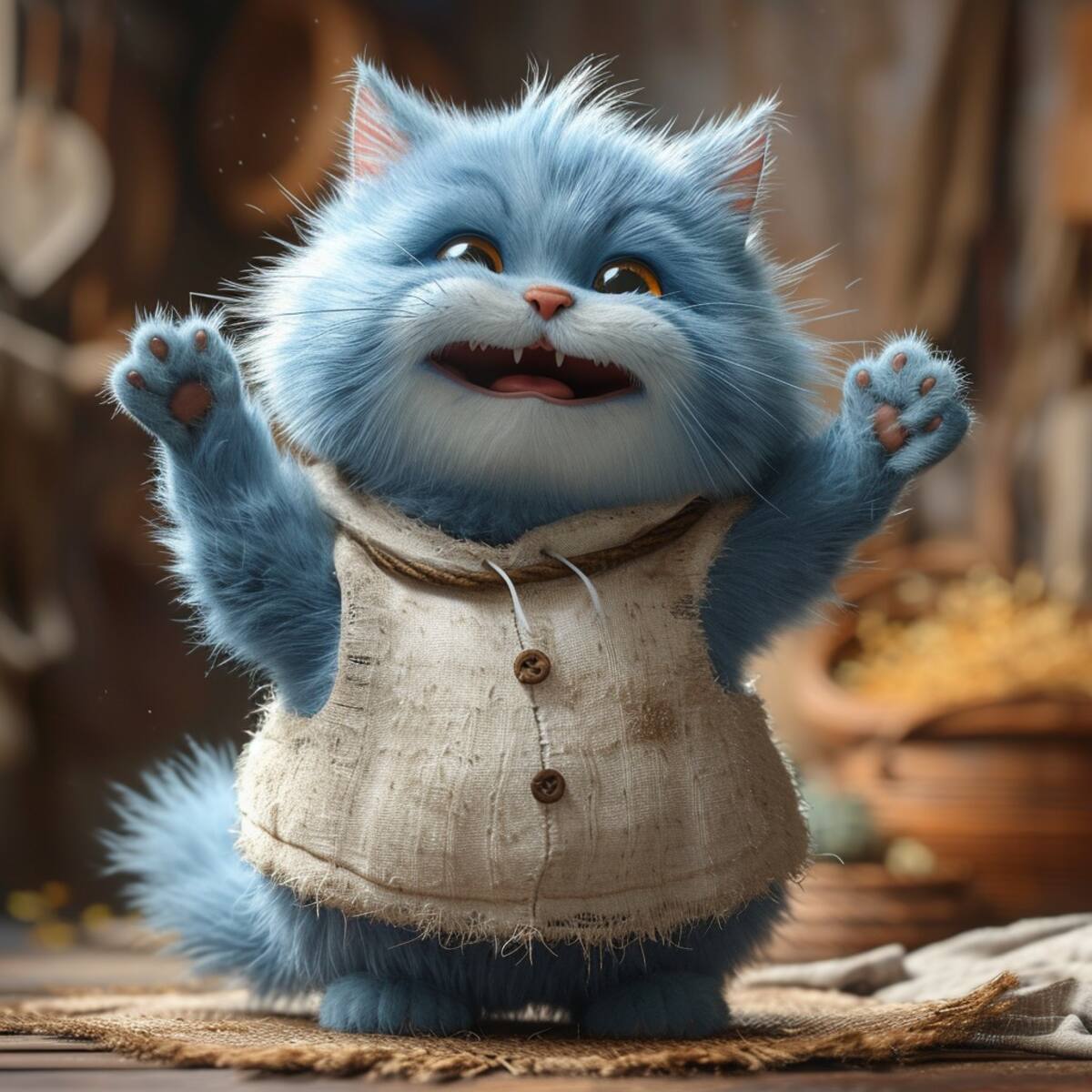 La imagen generada por la inteligencia artificial refleja a un Benito alegre y feliz.