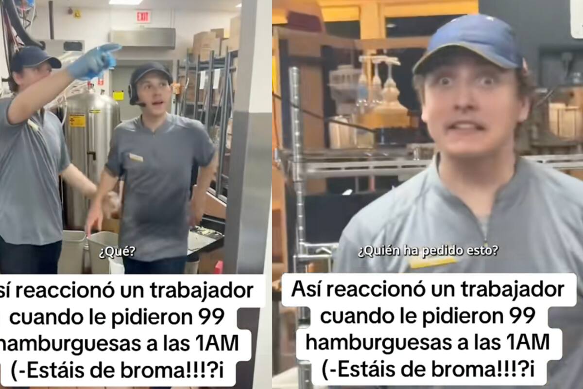Empleado recibe pedido de 99 hamburguesas a la 1 de la madrugada: su reacción se vuelve viral