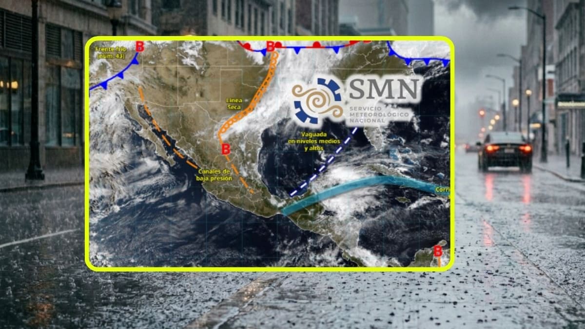 Frente frío 43 y su masa de aire polar ‘azotarán’ estas ciudades del Norte con lluvias de hasta 150 mm y vientos de 80 km/h este sábado y domingo