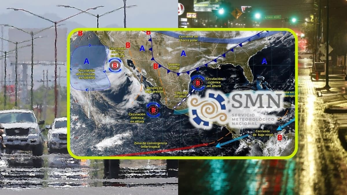 Lluvias con descargas eléctricas y calor de hasta 45 °C marcarán el clima en México este miércoles y jueves, con vientos de 70 km/h antes del ingreso de un nuevo frente frío