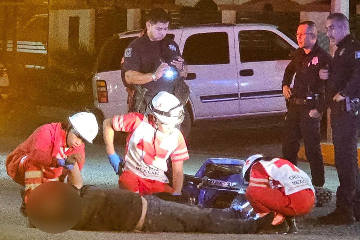 Persecución termina en fuerte caída; motociclista queda inconsciente en SLRC