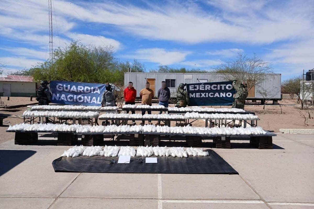 Aseguran más de media tonelada de cristal en retén militar de San Luis Río Colorado