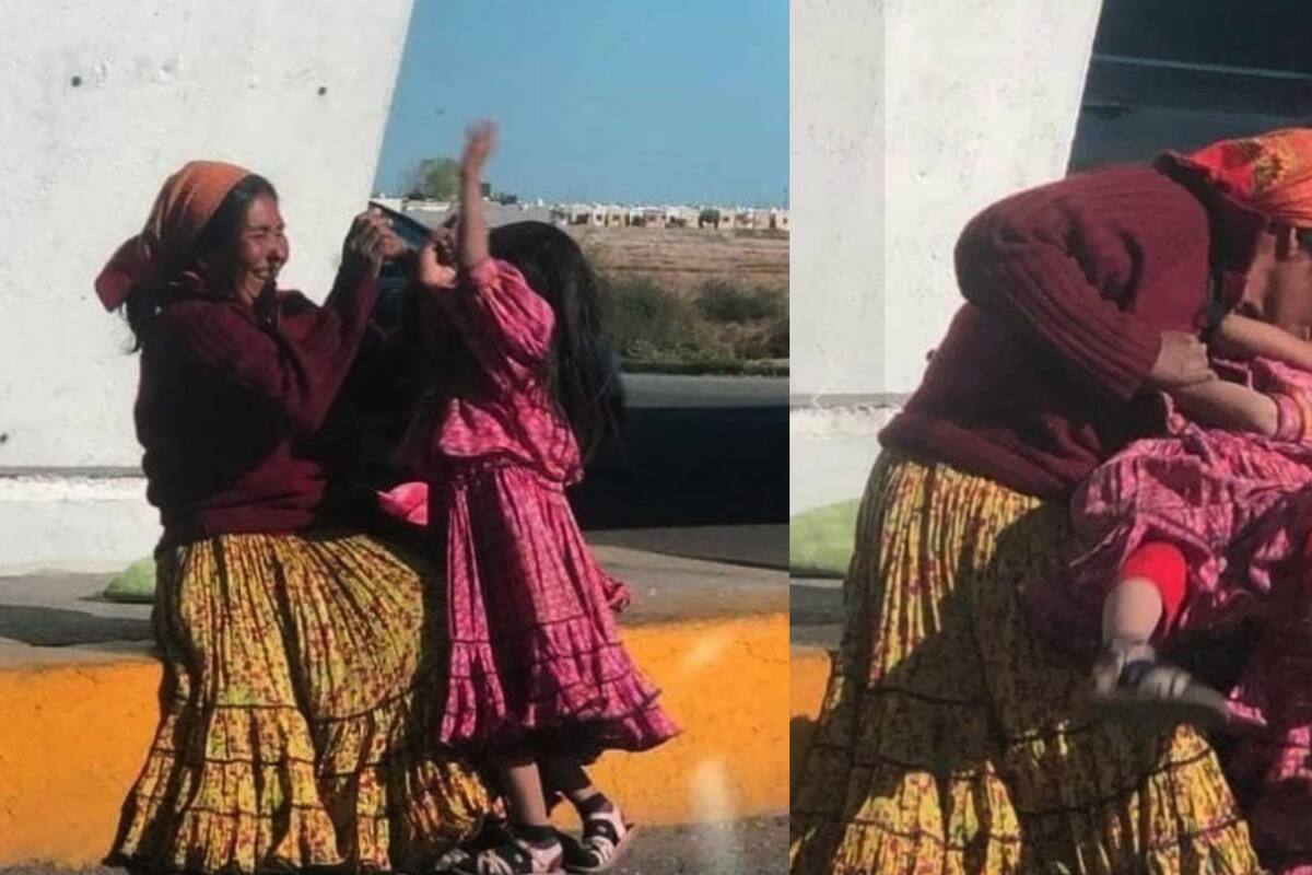 Fotos de madre Rarámuri y su hija se viralizan en redes sociales como un símbolo de felicidad