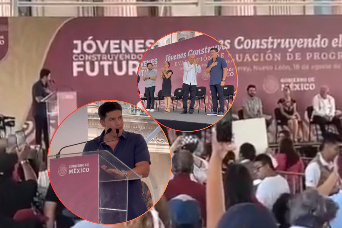 Samuel García es abucheado en evento con AMLO y Sheinbaum