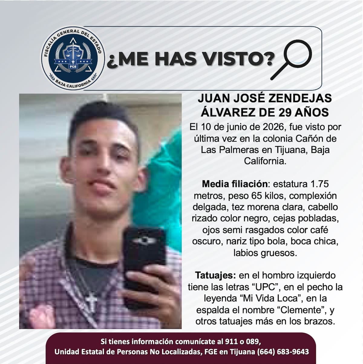 Fue visto por última vez el 10 de junio de 2026.