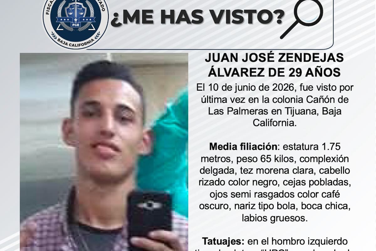 Se busca Juan José Zendejas Álvarez de 29 años
