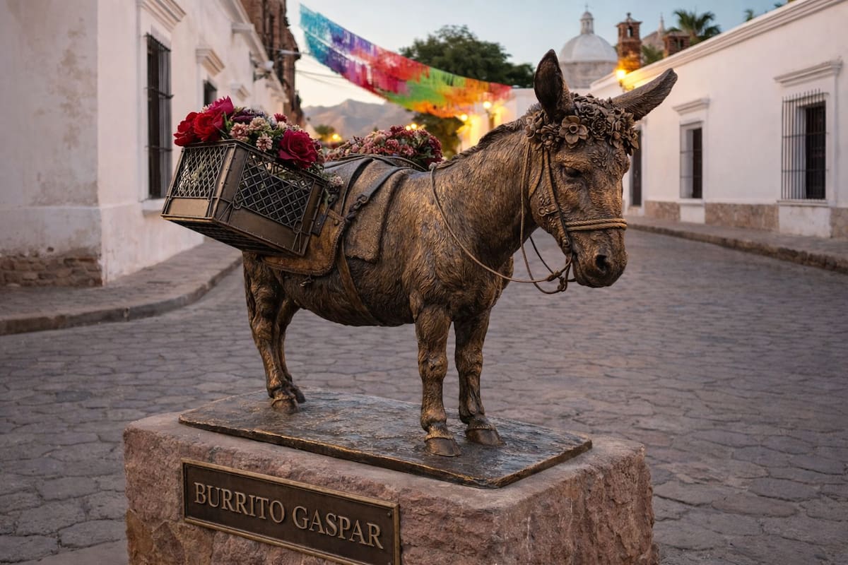 Muere el burro Gaspar, emblema de las callejoneadas y símbolo del Pueblo Mágico de Álamos