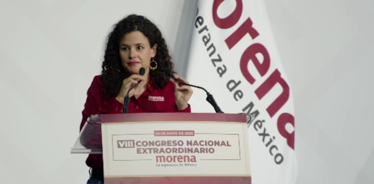 Luisa María Alcalde habla durante el VIII Congreso Nacional Extraordinario de Morena. | Captura de pantalla
