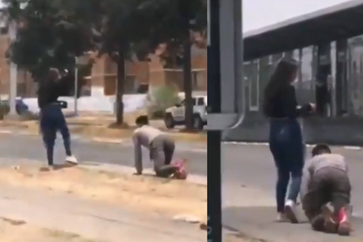 Captan a joven gateando frente a su novia; buscaba perdón