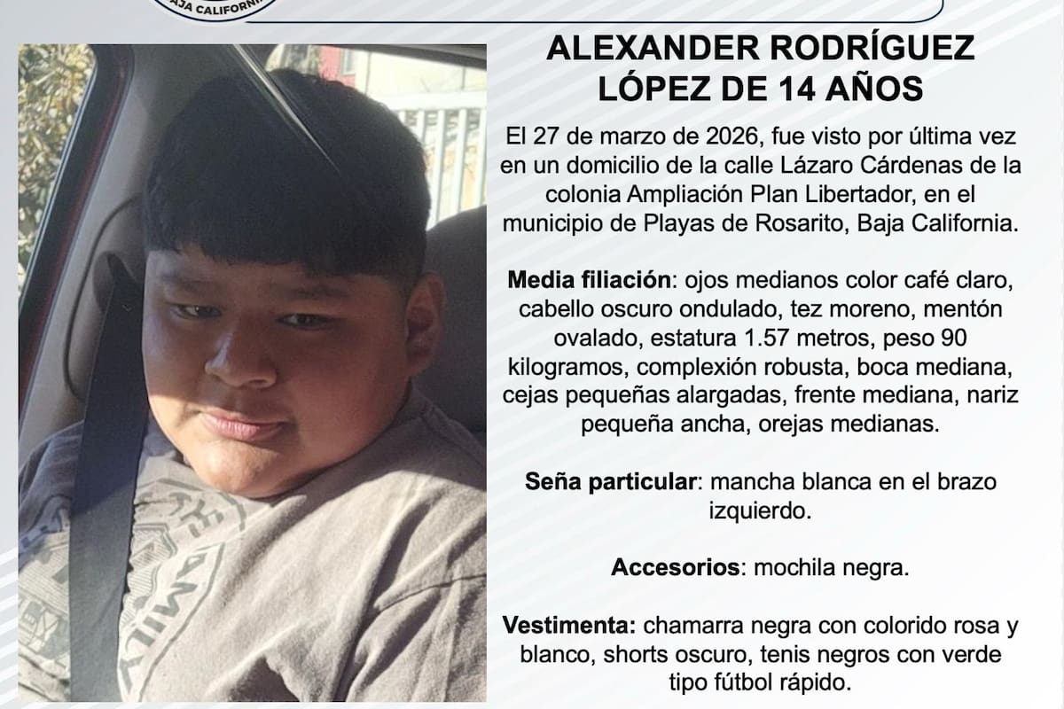 Se busca a Alexander Rodríguez López de 14 años