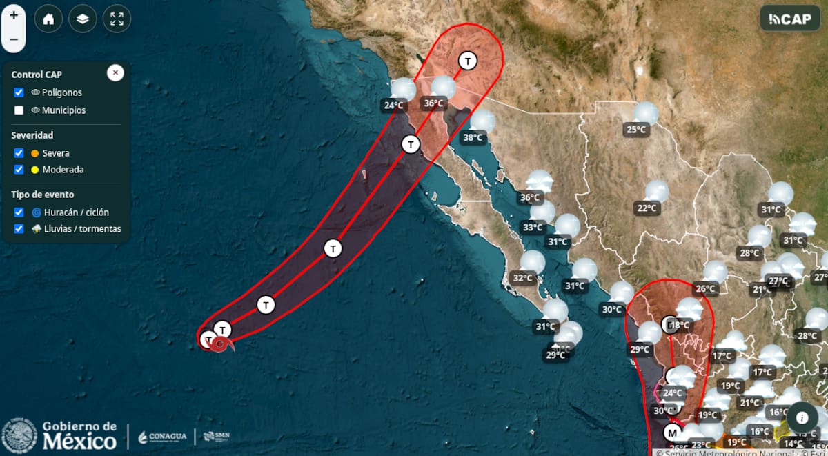 El oleaje generado parcialmente por Rachel se extendería hacia las costas del norte de Baja California y el sur de California. Foto: Cortesía Conagua