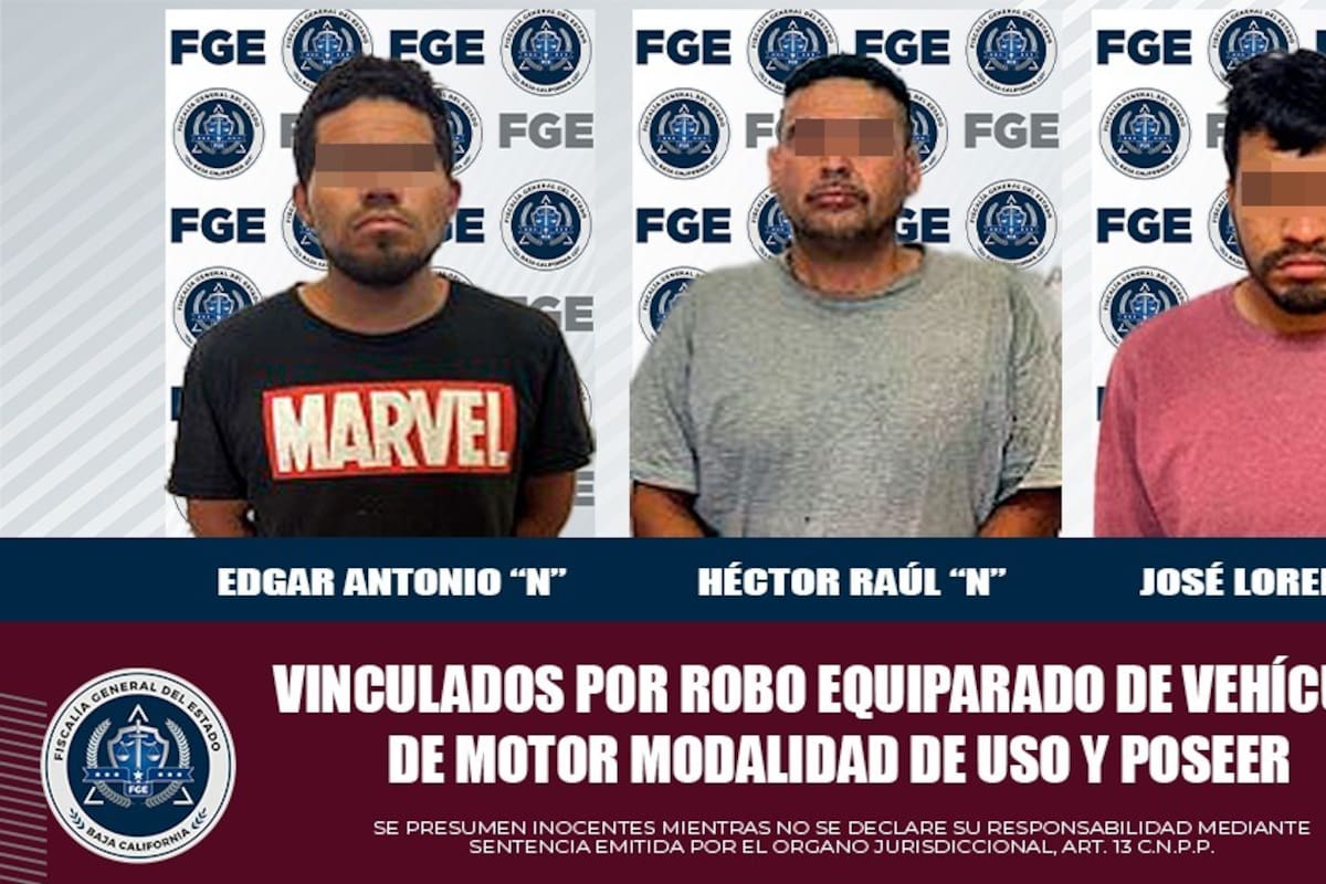 Prisión preventiva para tres hombres relacionados con el delito de robo equiparado