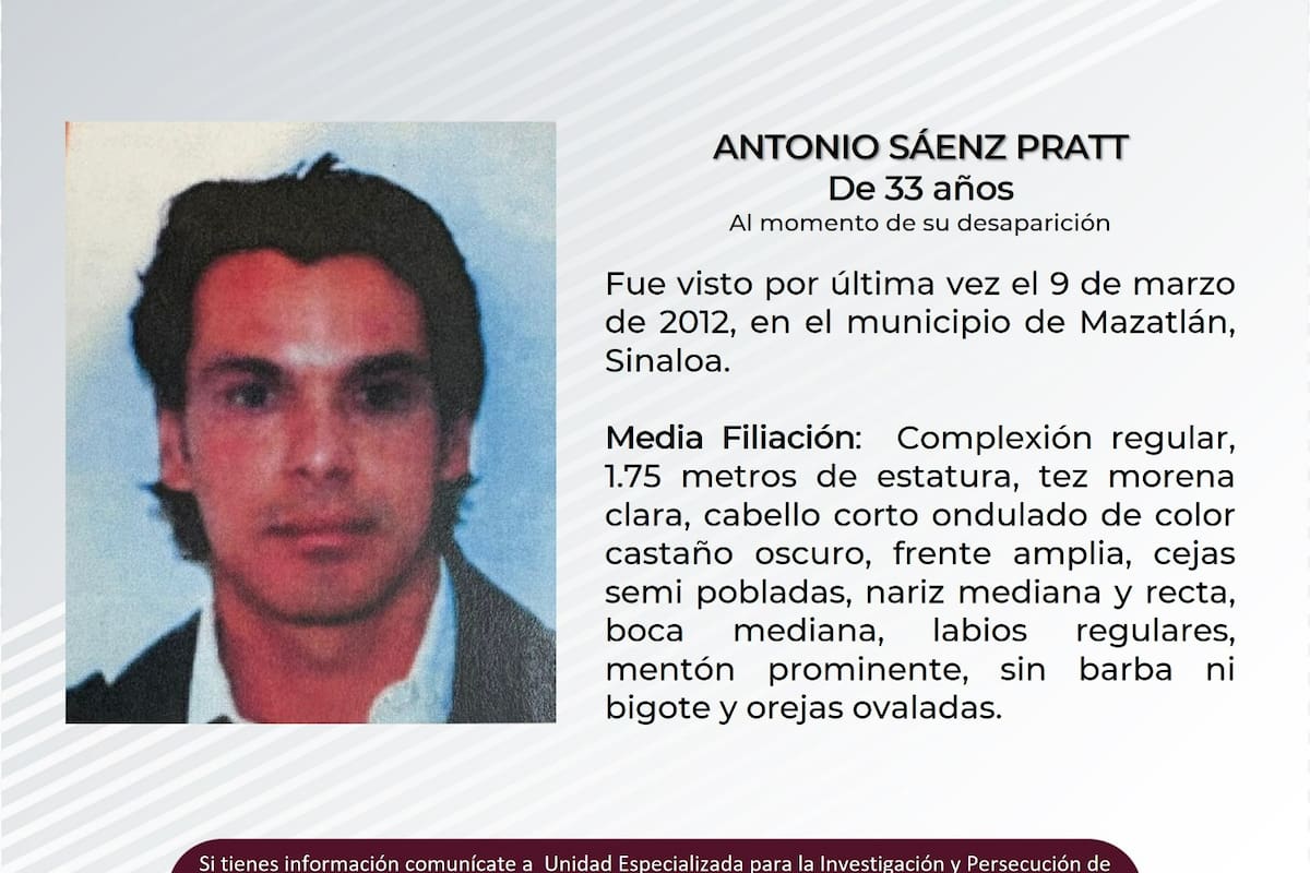 Se busca al señor Antonio Sáenz Pratt