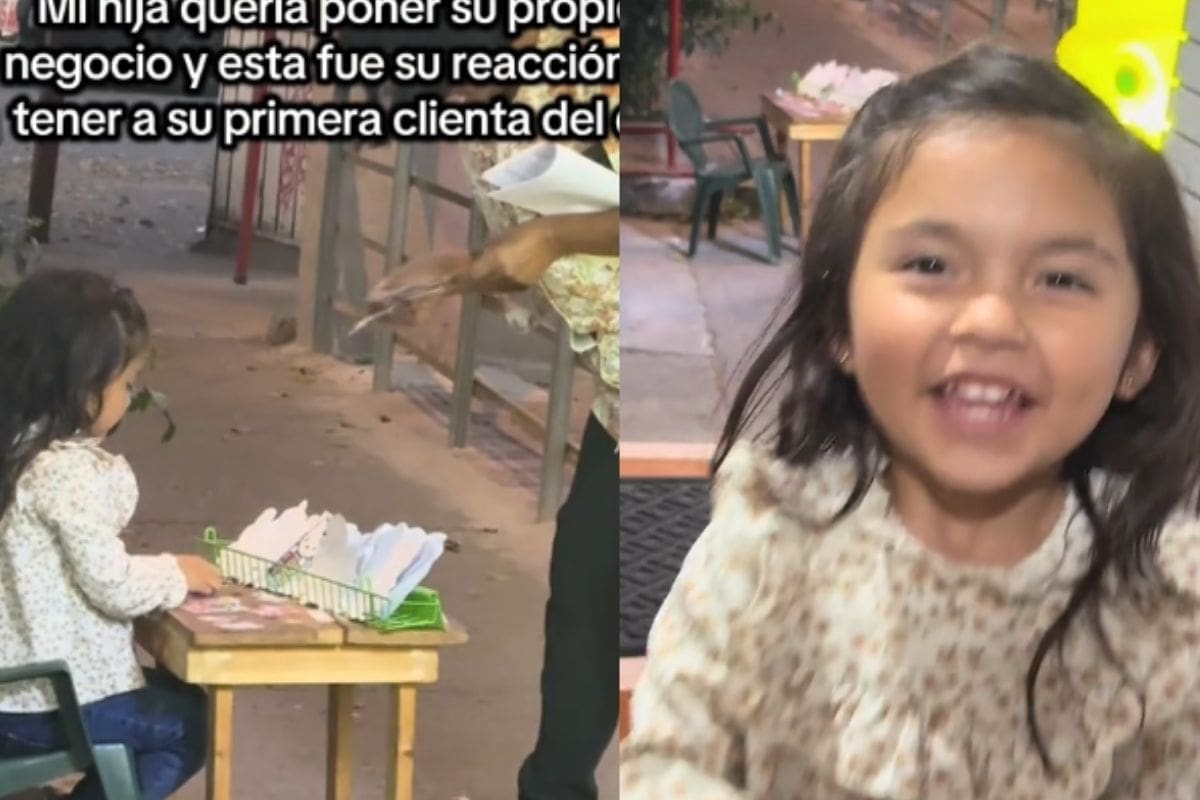 Niña reacciona con euforia a su primera clienta y se vuelve viral en TikTok