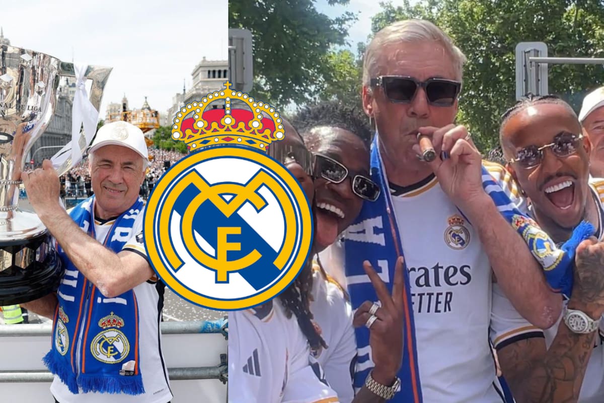 VIDEO: Carlo Ancelotti recrea el emblemático festejo del puro tras el triunfo del Real Madrid en LaLiga