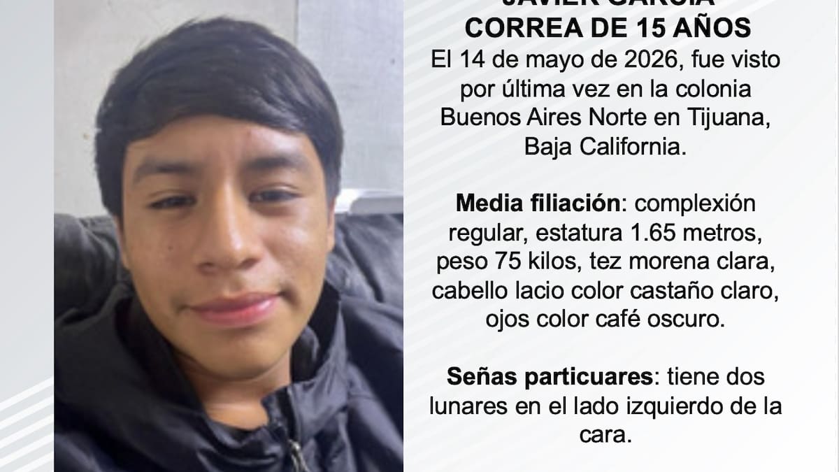 Se busca Javier García Correa de 15 años