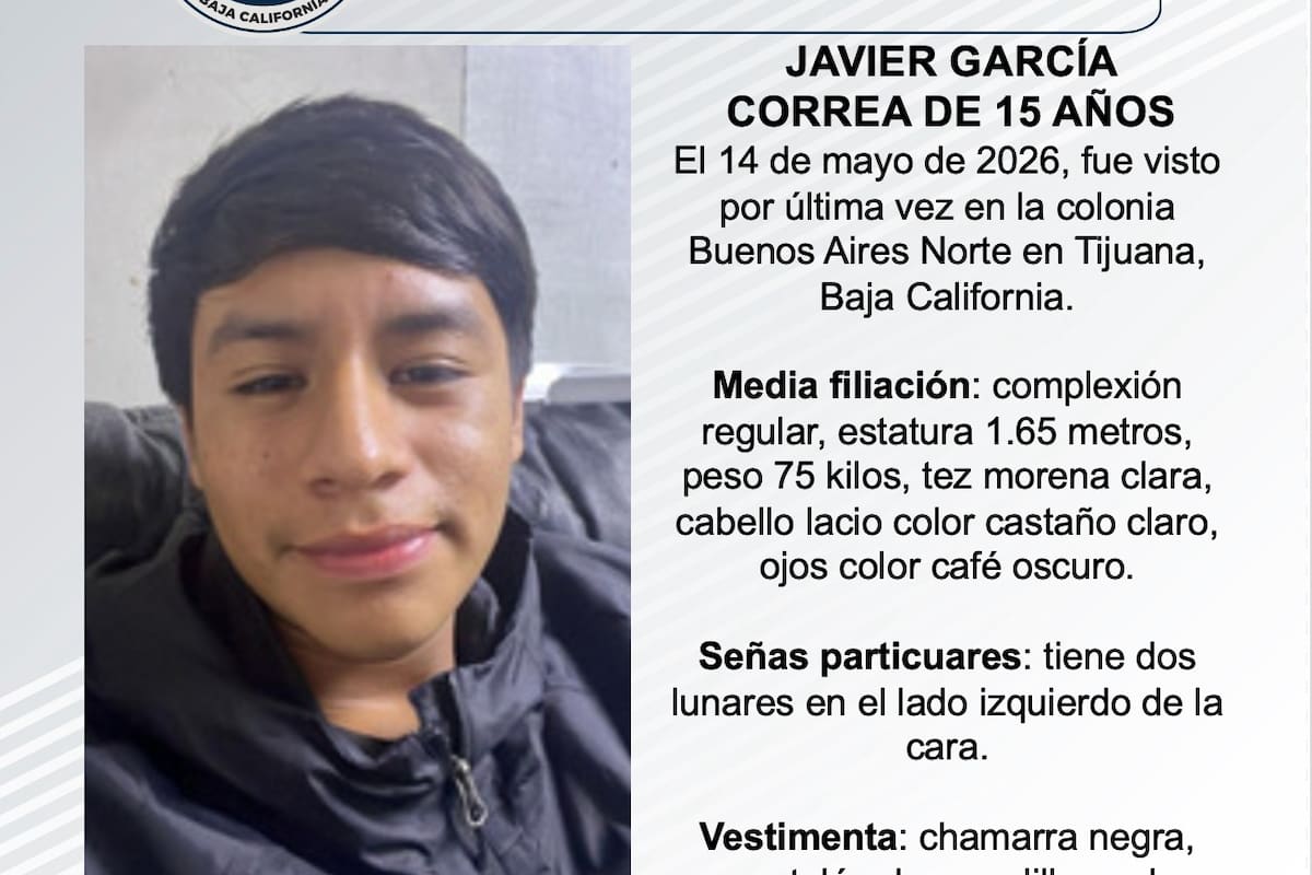 Se busca Javier García Correa de 15 años
