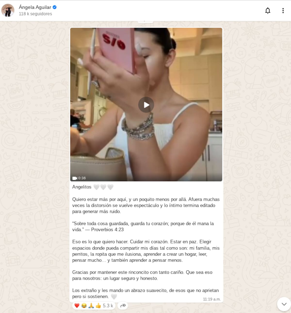 Ángela Aguilar estaría planeando dejar redes sociales tras compartir que está por tomar una fuerte decisión debido al “hate” | captura de pantalla