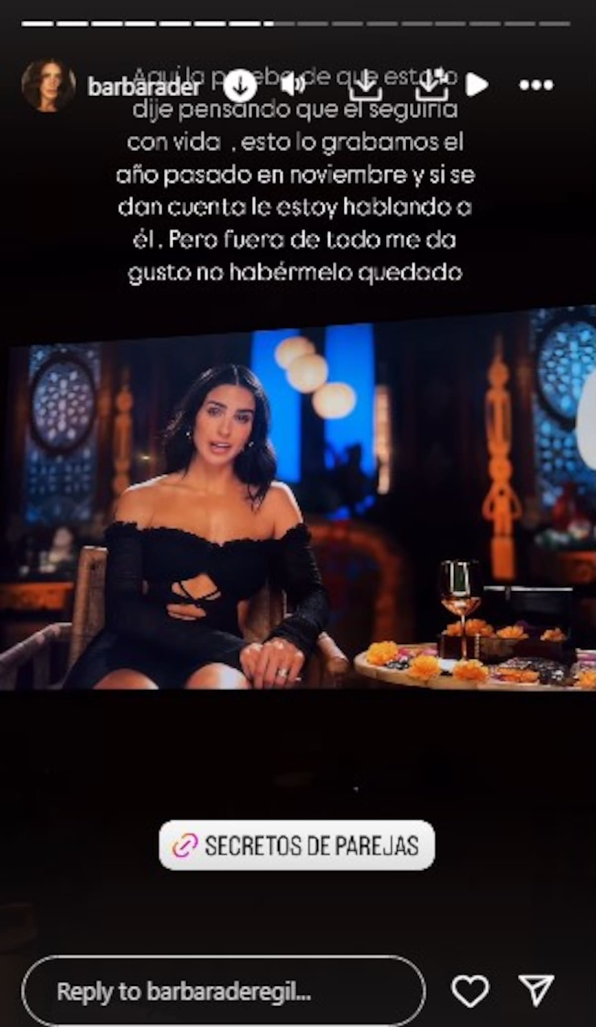 La actriz hizo la revelación en noviembre de 2024 / Instagram @barbaraderegil