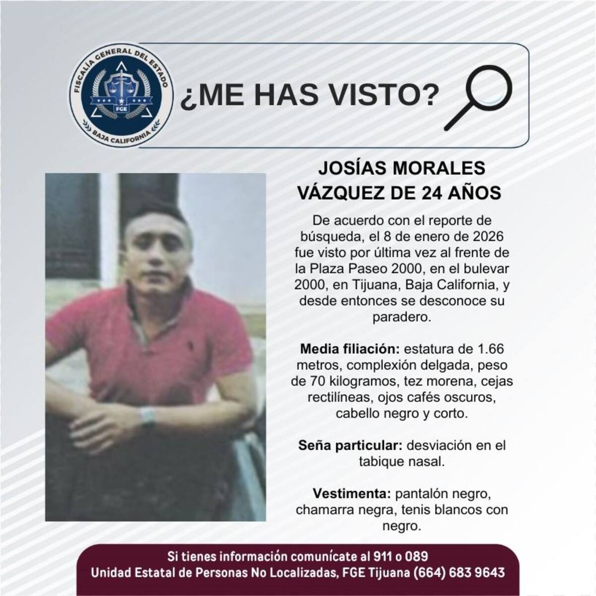 Fue visto por última vez el 8 de enero de 2026