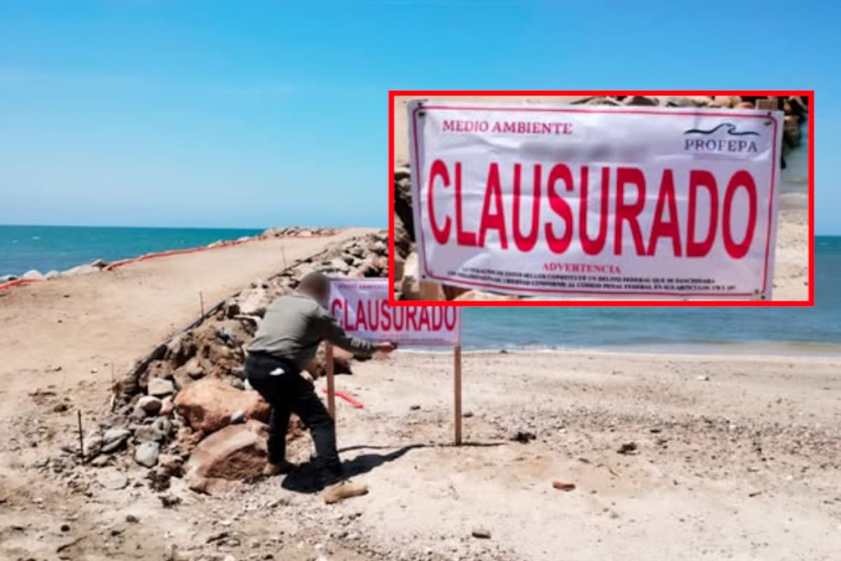 Profepa clausura construcción de espigón en playa Huanacaxtle por falta de permiso ambiental