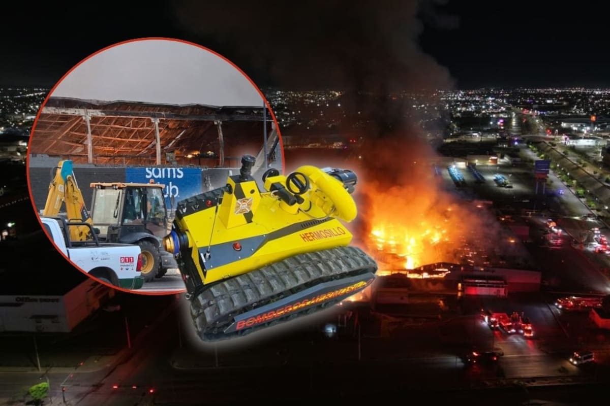 SERI, el robot bombero de Hermosillo que intervino en incendio de Sam’s y ayudó a controlar las llamas en zonas de alto riesgo