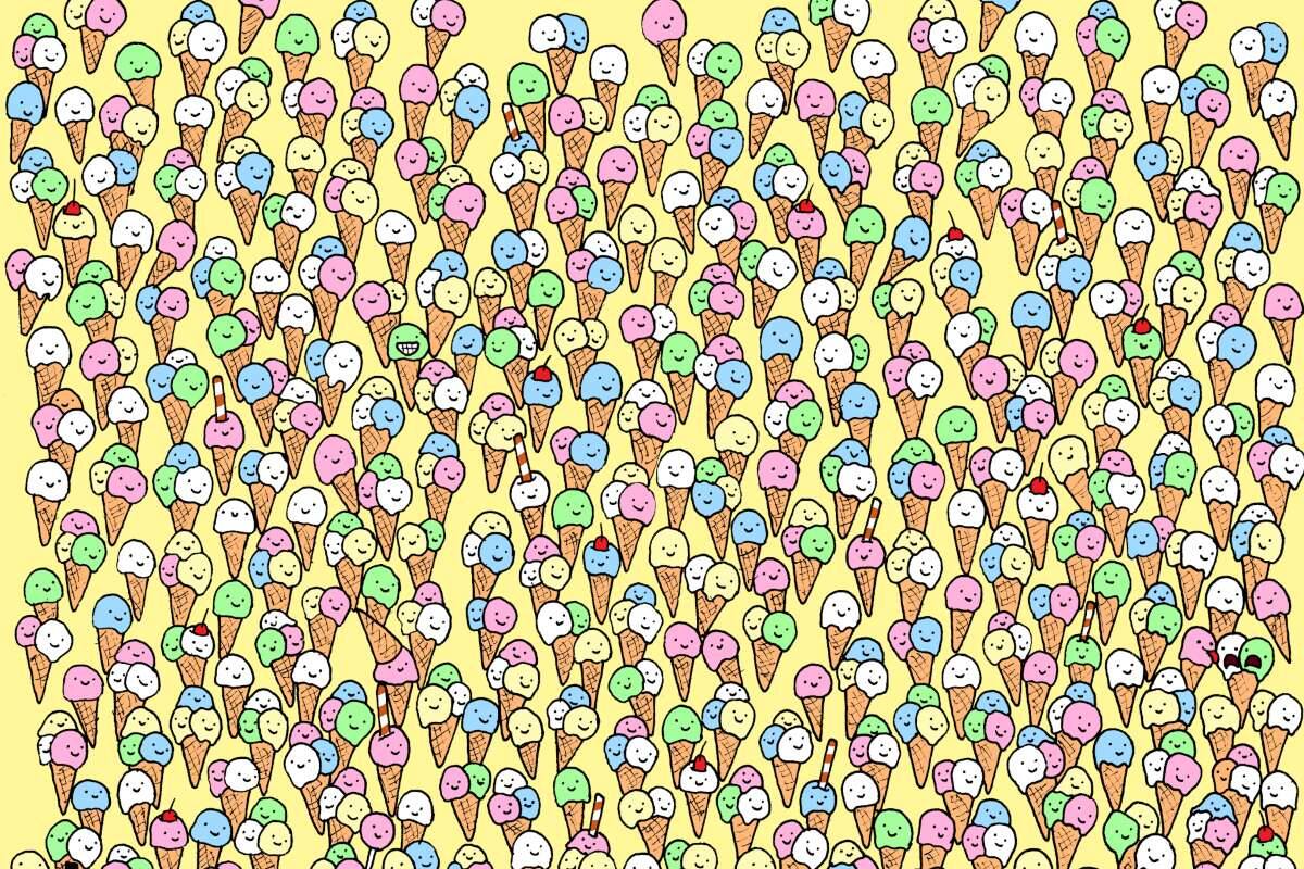 Reto visual: Encuentra la paleta de dulce entre los helados