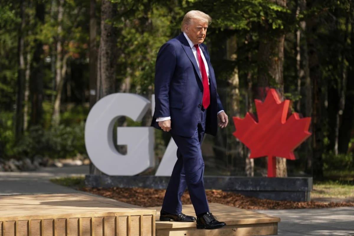 Donald Trump en la cumbre del G7 celebrada en Canadá el 16 de junio del 2025. | Crédito: EFE