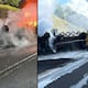 Pipa con gasolina se vuelca y explota en la carretera México-Tuxpan a la altura de Huauchinango, Puebla