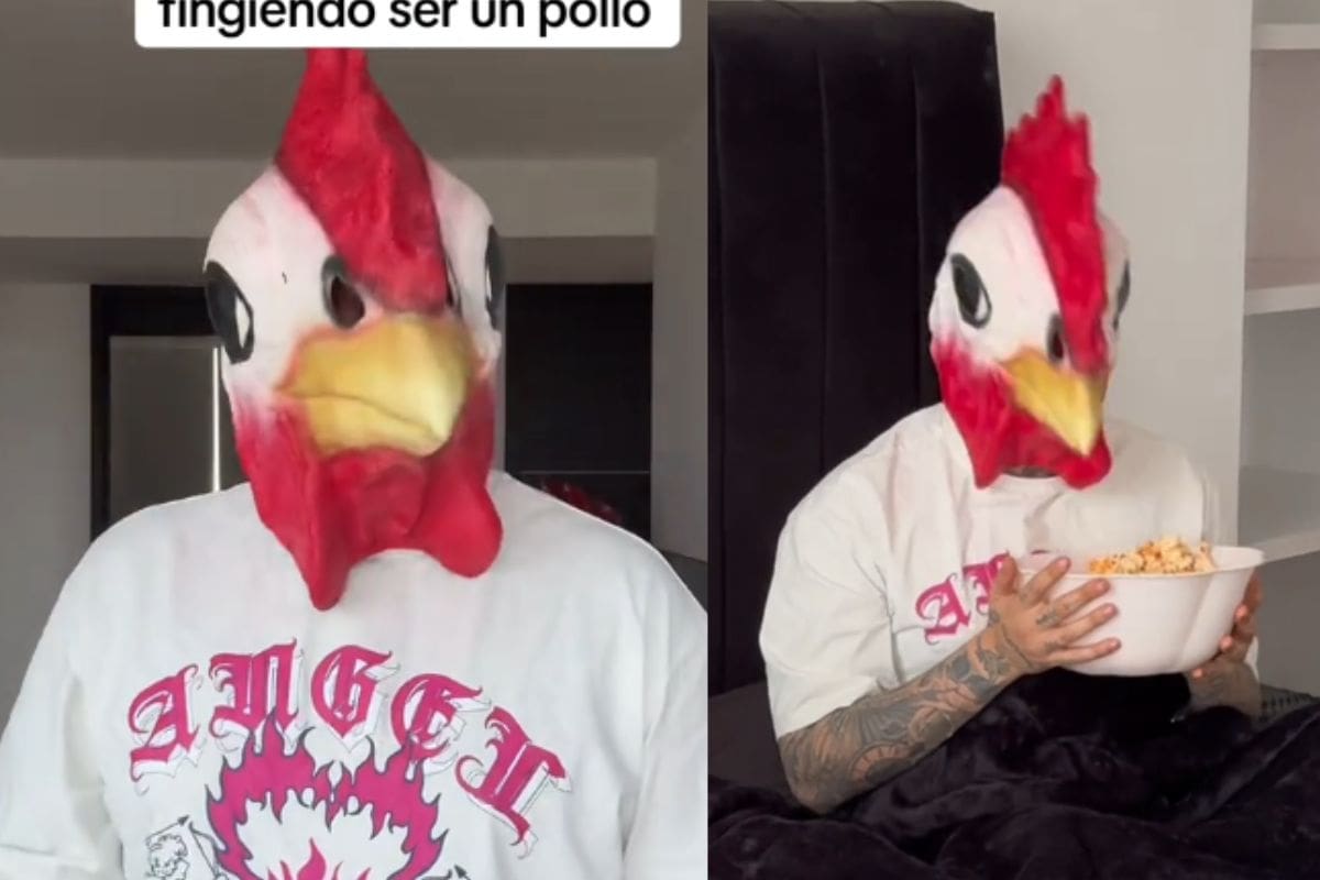 Hombre despierta a su novia fingiendo ser un pollo