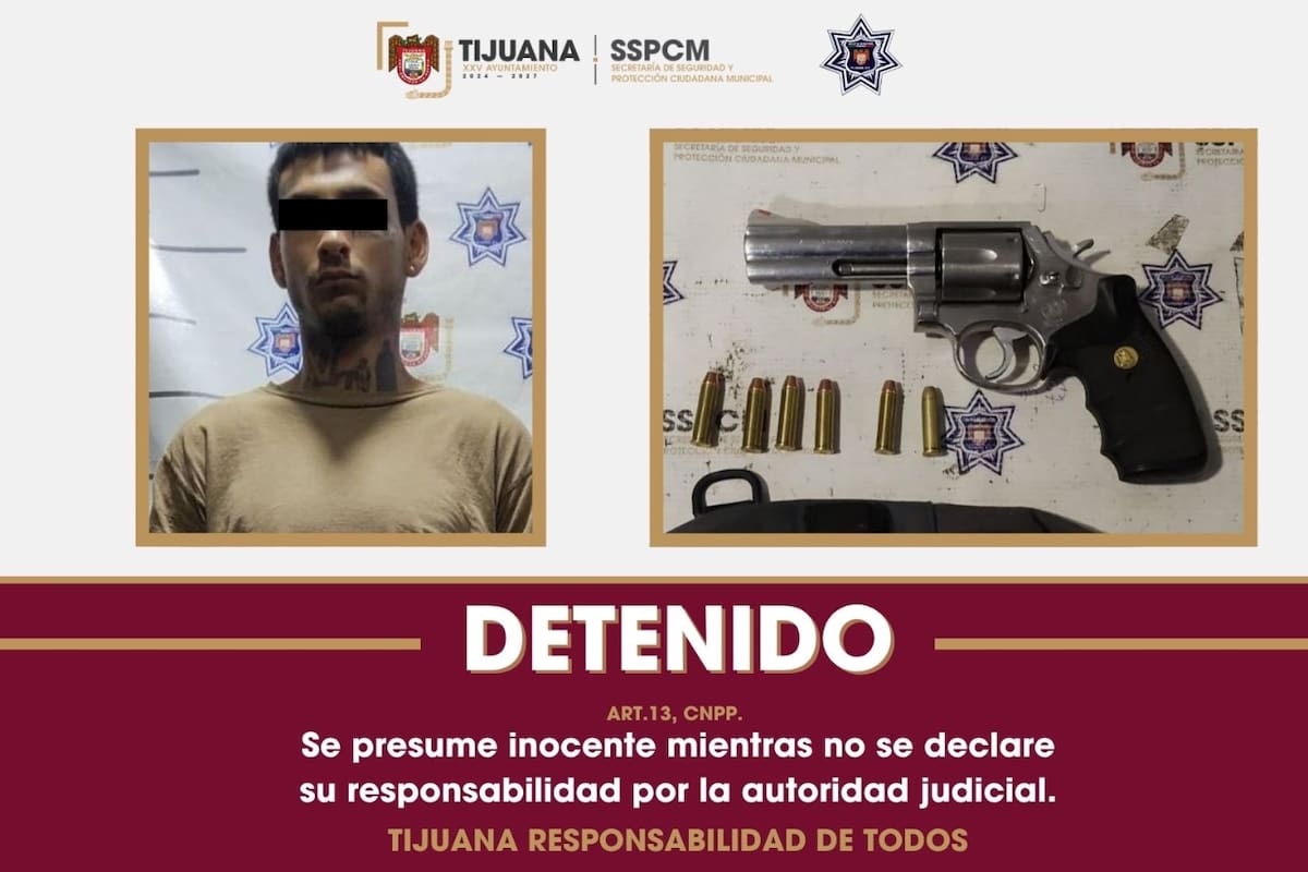 Detienen a hombre armado con revólver .357 Magnum en Natura