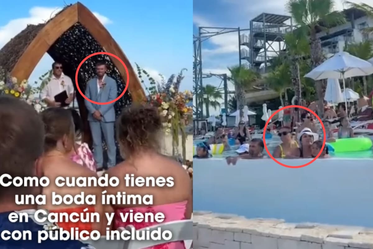 Detrás del altar había una alberca llena de gente: boda en Cancún no sale como lo planeado y parece escena de película