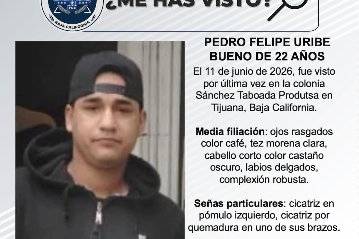 Se busca Pedro Felipe Uribe Bueno de 22 años