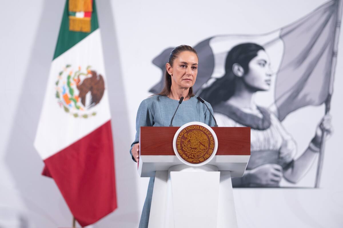 La presidenta Claudia Sheinbaum Pardo en su "Conferencia del Pueblo" del 24 de marzo del 2025. | Crédito: Presidencia