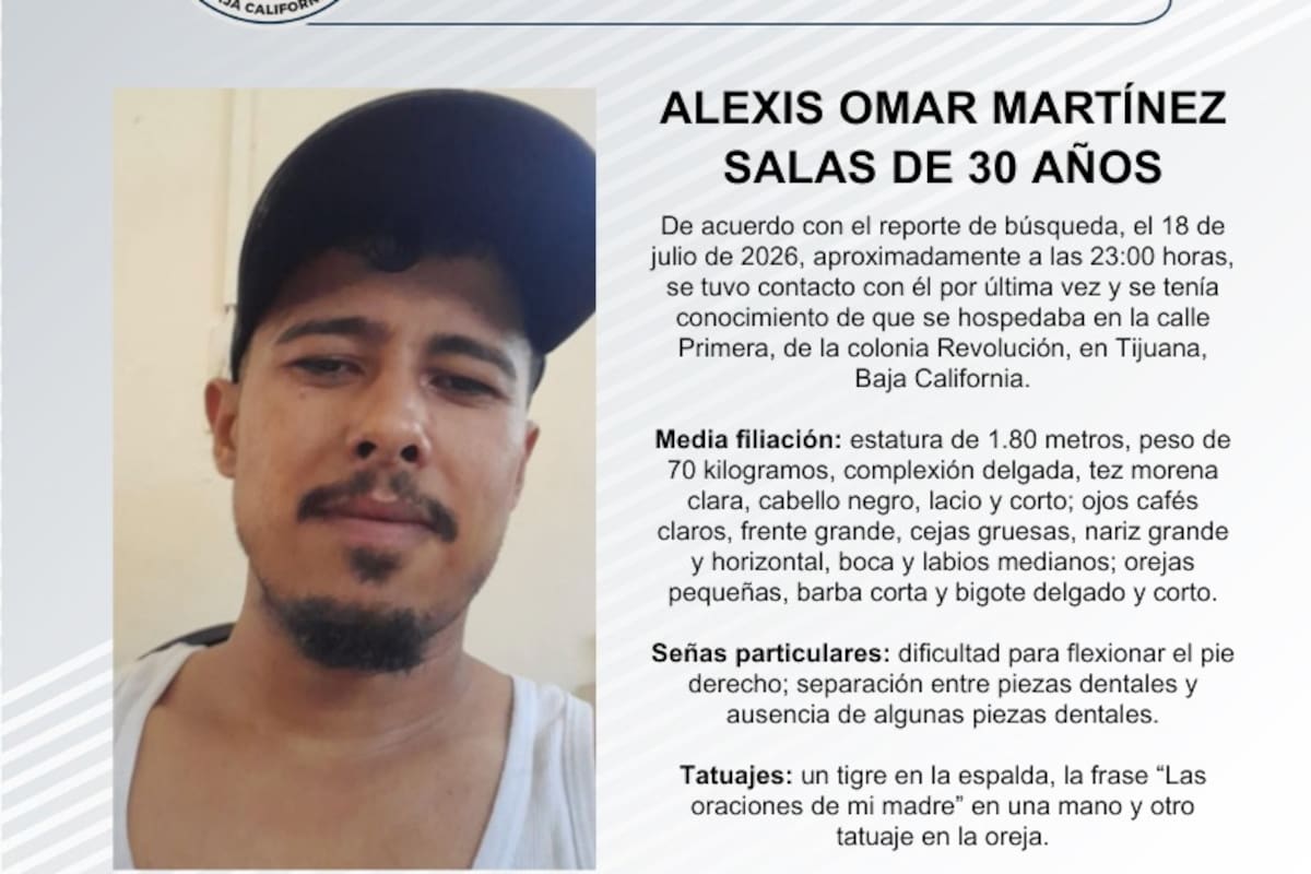 Se busca Alexis Omar Martínez Salas de 30 años